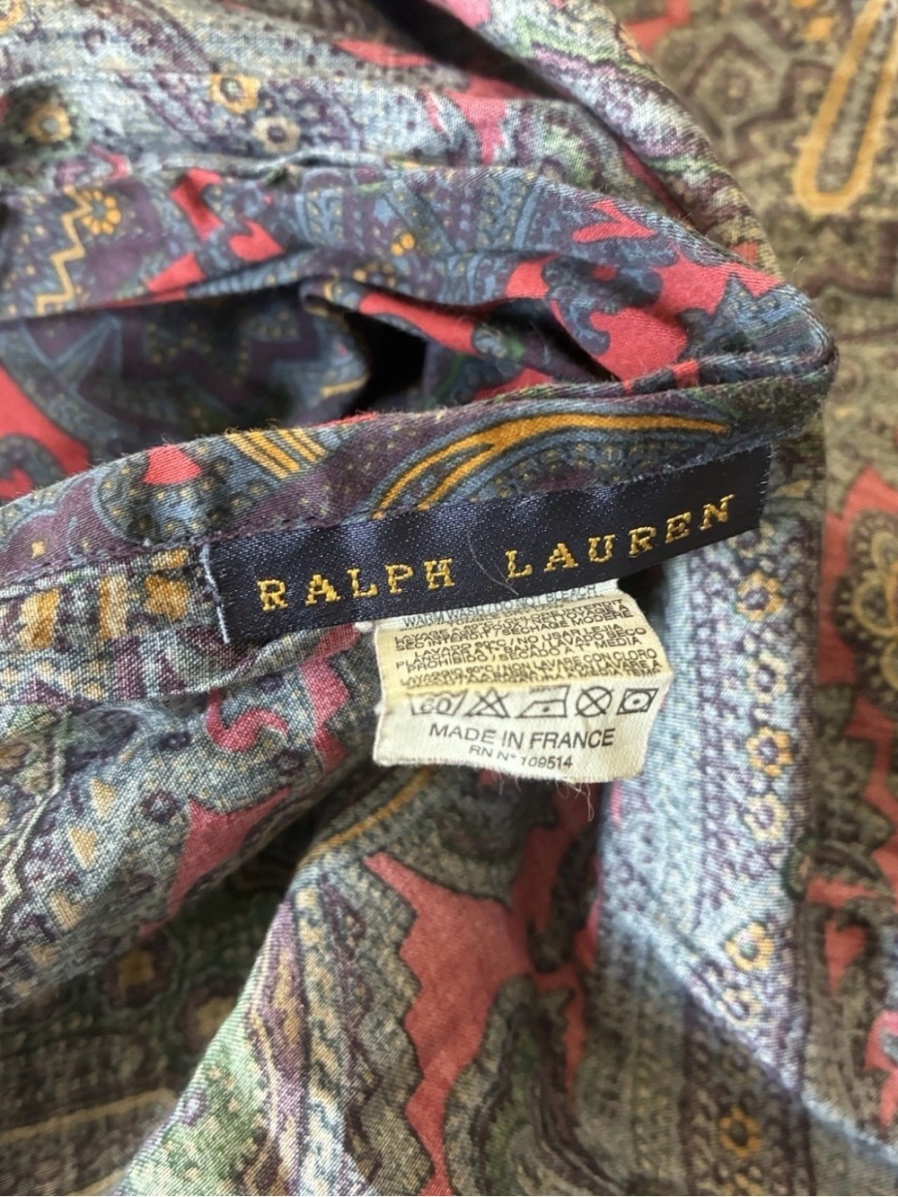 Vintage Ralph Lauren Paisley King Duvet Made in France Rare - Picture 4 of 7